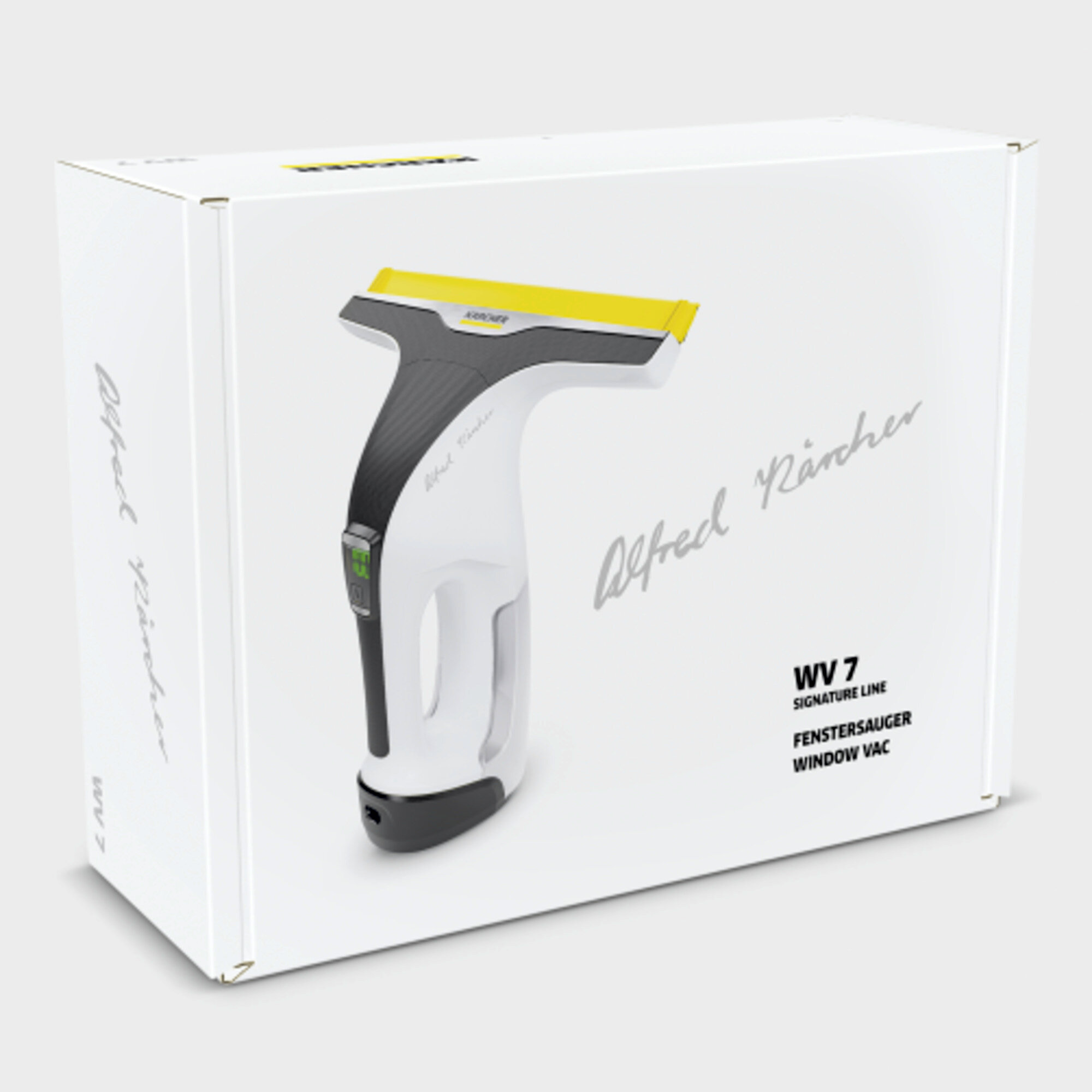 Аккумуляторный стеклоочиститель Karcher WV 7 Signature Line - <h3>Преимущества серии Signature Line</h3>
Подпись основателя компании Альфреда Керхера отмечает аппарат в качестве лучшего в данной категории продуктов Karcher. Другими эксклюзивными преимуществами являются поддержка в мобильном приложении и продление гарантии.