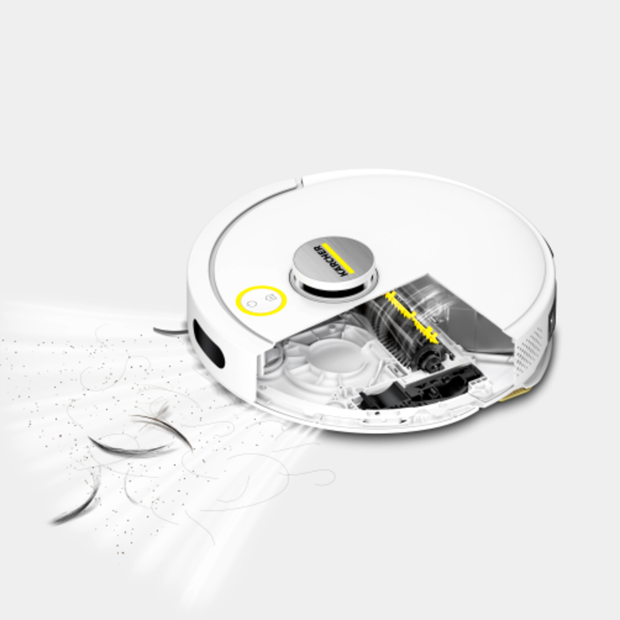 Робот-пылесос с функцией влажной уборки Karcher RVC 3 - <h3>Высокая сила всасывания</h3>
<p>
	 Благодаря высокой силе всасывания 15 000 Па эффективно удаляется большинство видов загрязнений – даже перец, арахис или хлопья. Для каждой задачи чистки можно выбрать один из четырех различных режимов всасывания. Комбинированная уборка с использованием основной и боковой щеток обеспечивает особенно эффективную чистку пола во всем доме.
</p>