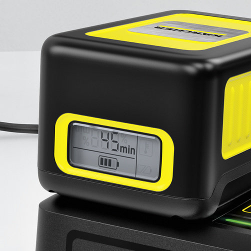 Быстрозарядное устройство Karcher Battery Power 36 В - <h3>Быстрозарядное устройство</h3>
Заряжает сменный аккумулятор Karcher Battery Power 36 В / 2,5 Ач до уровня 80 % за 48 минут. Заряжает аккумуляторную батарею Karcher 36 В / 5,0 Ач до 80% за 1,5 часа.