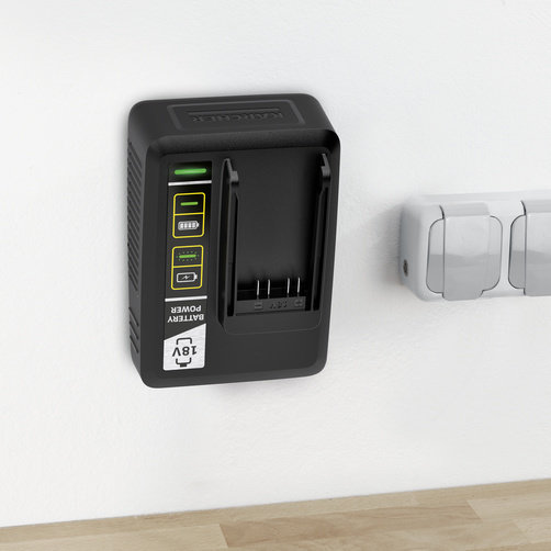Быстрозарядное устройство Karcher Battery Power 18 В - <h3>Быстрозарядное устройство</h3>
Заряжает сменный аккумулятор Karcher Battery Power 18 В / 2,5 Ач до уровня 80 % за 44 минуты. Заряжает сменный аккумулятор Karcher Battery Power 18 В / 5,0 Ач до уровня 80 % за 94 минуты.