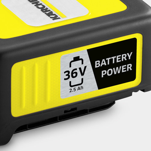 Стартовый комплект Karcher Battery Power 36/25 - <h3>Инновационная технология Real Time</h3>
ЖК-дисплей постоянно отображает состояние заряда, время до окончания процесса заряда или запас времени работы.