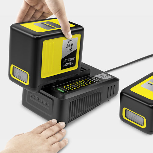 Быстрозарядное устройство Karcher Battery Power 36 В - <h3>Быстрозарядное устройство</h3>
Заряжает сменный аккумулятор Karcher Battery Power 36 В / 2,5 Ач до уровня 80 % за 48 минут. Заряжает аккумуляторную батарею Karcher 36 В / 5,0 Ач до 80% за 1,5 часа.