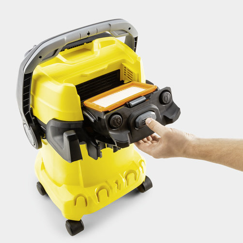 Хозяйственный пылесос Karcher WD 6 P V-25/8/22/T - <h3>Штепсельная розетка с автоматикой включения / отключения для работы с электроинструментами</h3>
Немедленный сбор пыли и стружки, образующихся при строгании, пилении или шлифовании. Пылесос автоматически включается и выключается синхронно с электроинструментом.