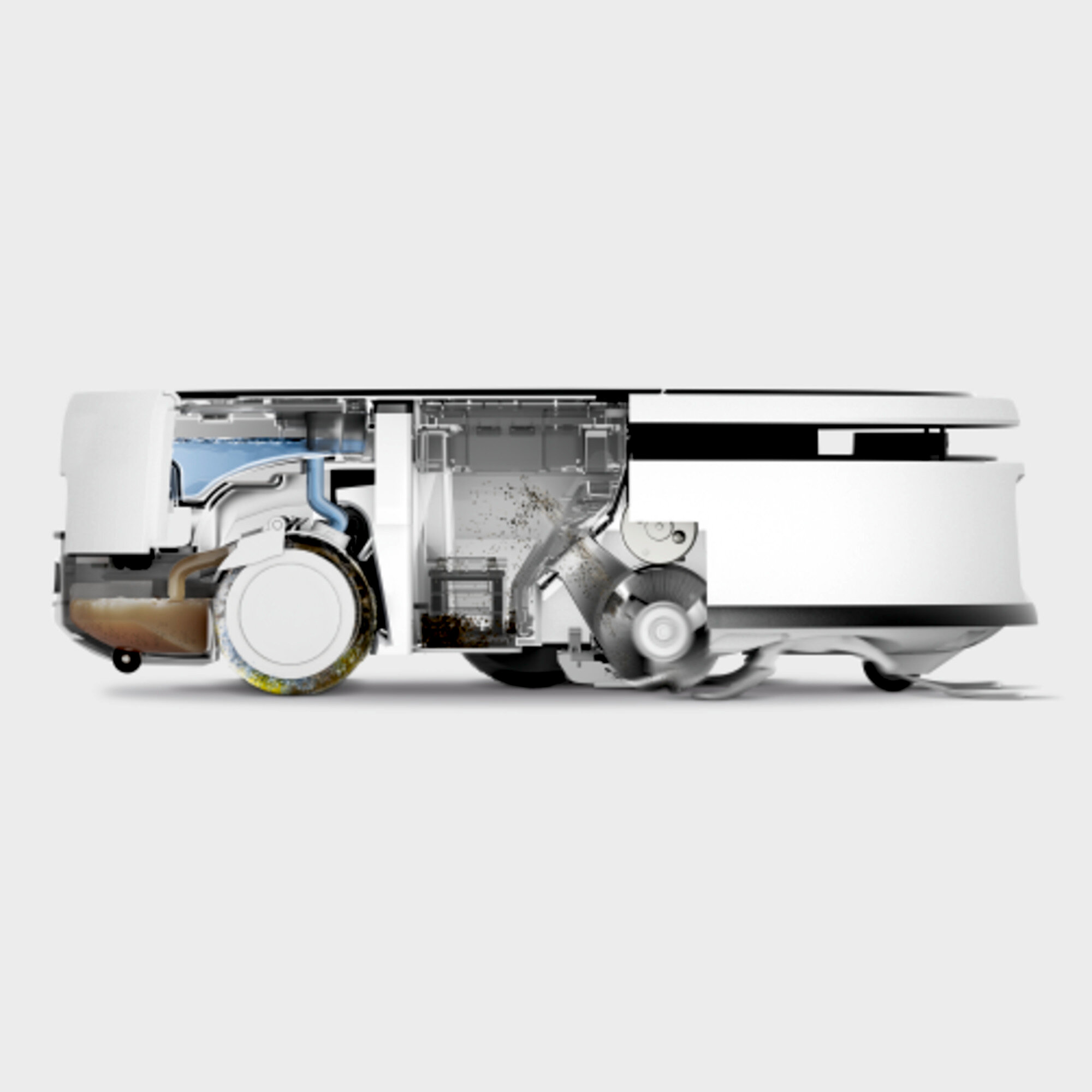Pобот-пылесос для влажной уборки с роликовой щеткой Karcher RVF 7 Comfort - <h3>Проверенная технология цилиндрических щеток</h3>
<p>
	 Вращающаяся цилиндрическая щетка постоянно увлажняется свежей водой и тщательно очищается после каждого оборота. Это гарантирует гигиеничную и эффективную влажную уборку твердых полов.
</p>
