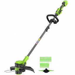 Аккумуляторный триммер Greenworks GD24LT331 33см, б/щ, 24v (АКБ 1х4Ah и З/У) - изображение 4